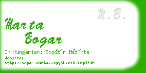 marta bogar business card